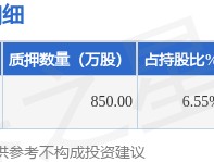 联创股份（300343）股东李洪国质押850万股，占总股本0.79%