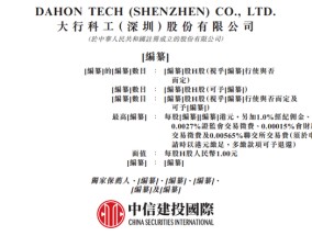 大行DAHON，全球最大的折叠自行车公司，递交招股书，中信建投国际独家保荐